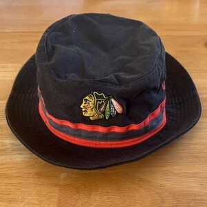 Black and Red Embroidered Bucket Hat